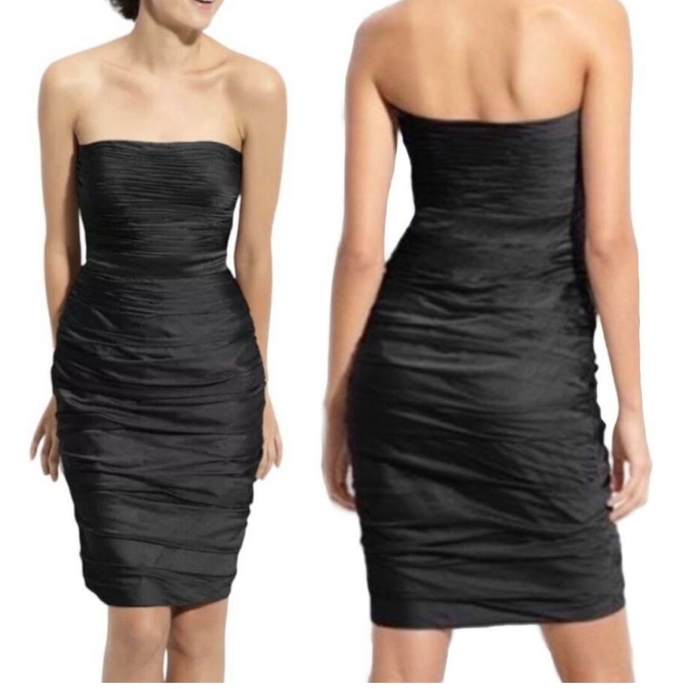 Celavie Collection Y2K Ruched Strapless Stretch Dress Mini Bodycon Eve Black XS - Picture 11 of 16